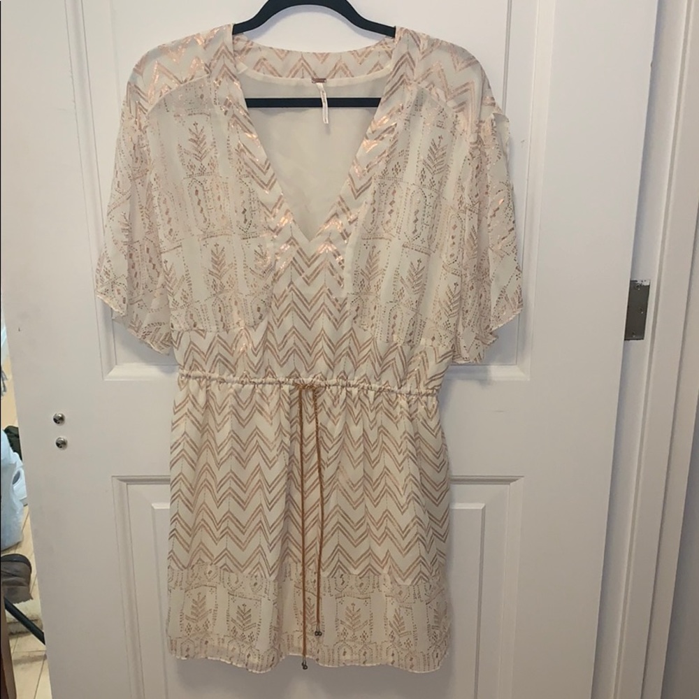 Free people dress - rose gold - cinch at waist